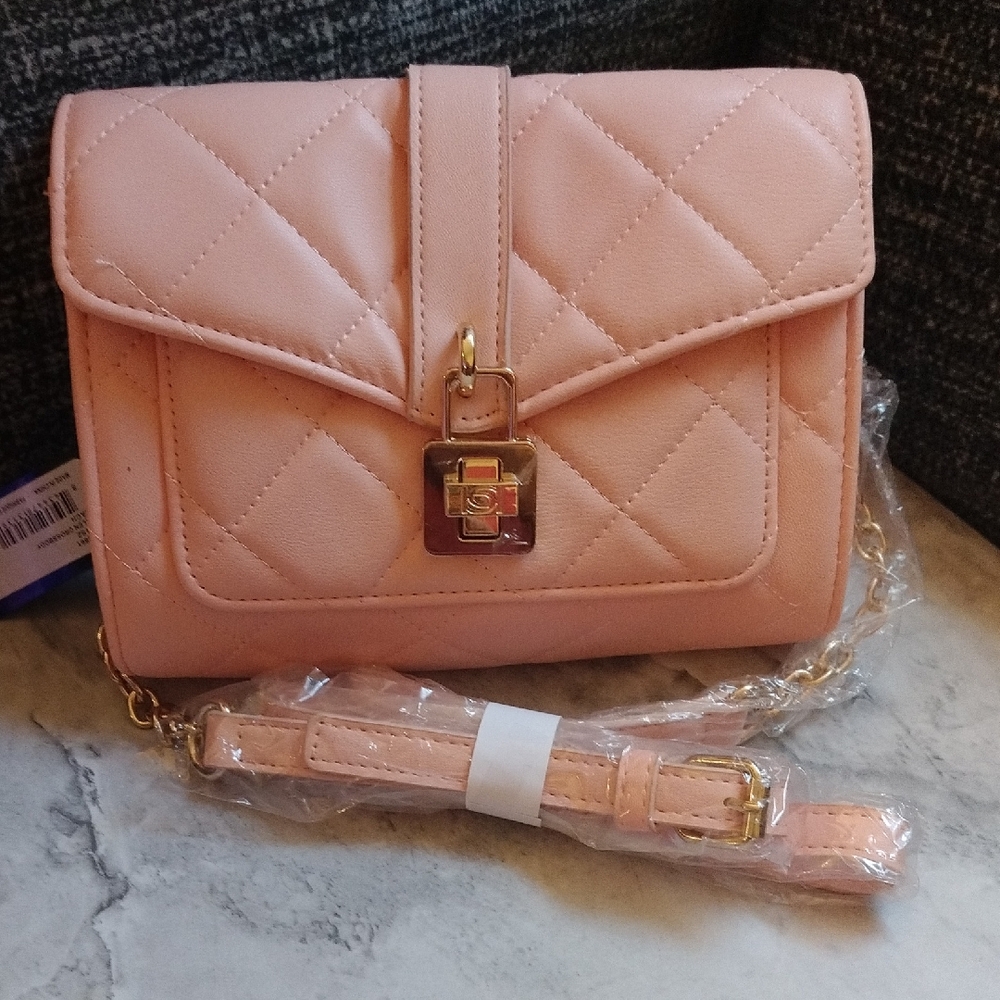 Bebe Elegant Pink Quilted Women's Crossbody